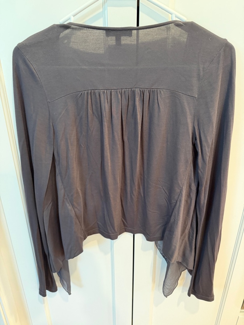 Express Draped Open Cardigan in Gray - Picture 6 of 6